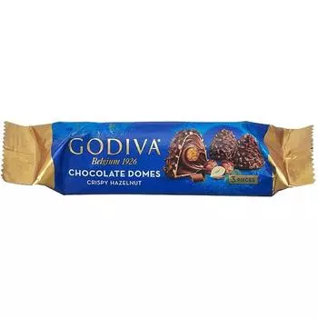 GODIVA Godiva Chocolate Dome Hazelnut 3 шт. Мягкий крем пралине из лесных орехов с карамелизированным лесным орехом e Мягкий крем пралине из лесных орехов с карамелизированным лесным орехом 1