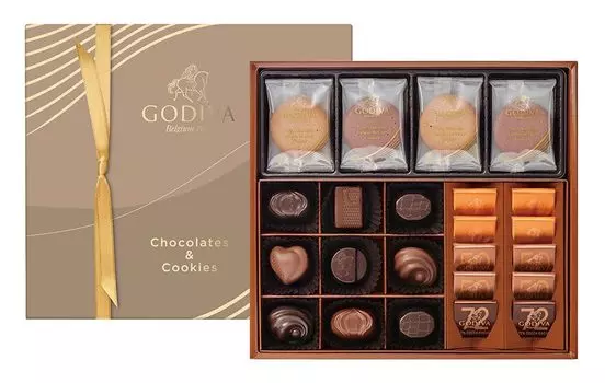 GODIVA Печенье Шоколад 8 19 шоколадок Подарочная карта включена Поздравления Подарок и печенье,