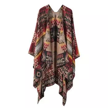 Годовалая полосатая шаль с ромбами, фото из путешествий, чтобы согреться, универсальная и простая, накидка в этническом стиле оранжевый