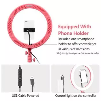 Godox LR120 12-дюймовый светодиодный кольцевой светильник для студийной фотографии, заполняющий свет 3000K-6000K, двухцветный чёрный