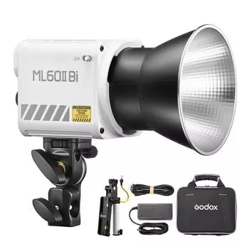 GODOX ML60II Bi Kit 70 Вт Комплект видеолампы Двухцветный светильник для фотосъемки 2800K-6500K Регулируемый индекс цветопередачи более 96 с US Plug чёрный