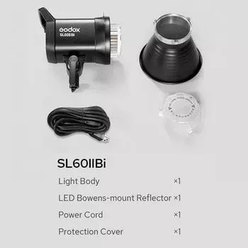 Godox SL60IIBi Портативная студийная светодиодная лампа для видеосъемки, 75 Вт, заполняющая лампа для фотосъемки, 2800–6500K, встроенная 11 US Plug