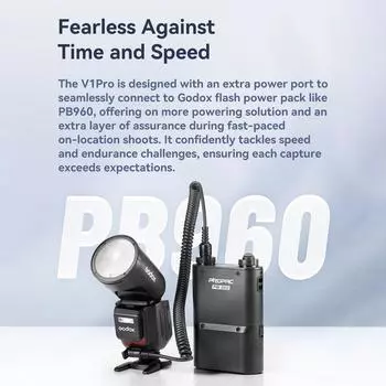 GODOX V1 PRO F 2.4G Беспроводная вспышка для камеры 1/8000 с HSS Время перезарядки 1,3 с с режимом вспышки M/TTL 10