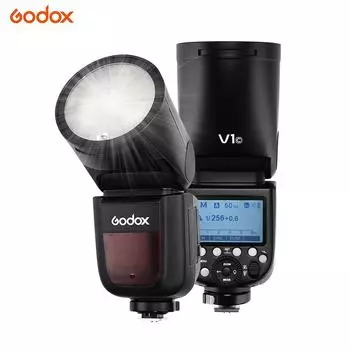 Godox V1C Профессиональная вспышка для камеры Speedlite Speedlight с круглой головкой, беспроводная 2,4G для Canon EOS US Plug чёрный