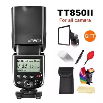 Godox V850II GN60 2,4G беспроводная система X Speedlite вспышка с литий-ионным аккумулятором и автомобильным зарядным устройством для камеры Canon Nikon Sony