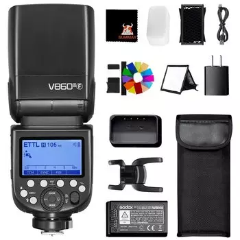 GODOX Вспышка для камеры Speedlight Kit 1 8000s HSS 10 уровней моделирующий свет быстросъемный замок аккумулятор 2600 мАч время перезарядки GN60 Fujifilm