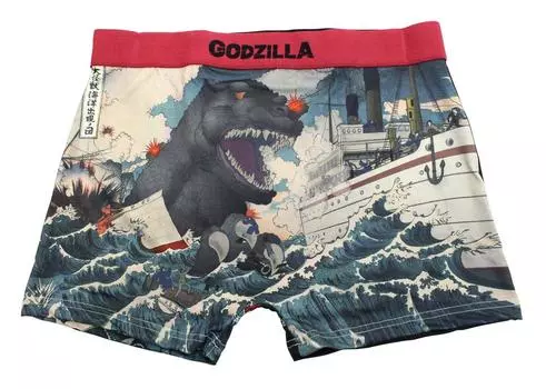 GODZILLA Боксерские шорты Большой монстр Океан Внешний вид Иллюстрация M Мужские