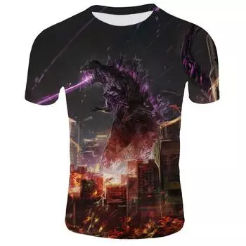 Godzillaking Of The Monster Men Short Sleeve Tops 3d Print Casual Tshirt Tee 4XL