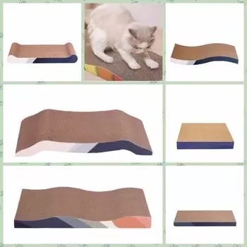 Гофрированная бумага Когтеточка для кошек Износостойкая шлифовальная машина для кошачьих когтей Картон Кошки играют square
