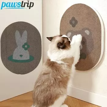 Гофрированная когтеточка для кошек, интерактивная доска для царапания кошек, наклеиваемые скребки для домашних животных, овальные игрушки для точения когтей котят A