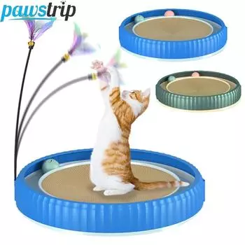 Гофрированная когтеточка для кошек, круглая шлифовальная когтеточка, игрушки для кошек, износостойкая доска для когтей, игрушки для котят, аксессуары для кошек A белый