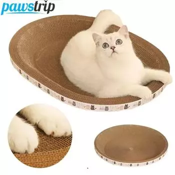 Гофрированная кошачья когтеточка, скребки для кошек, круглые овальные шлифовальные игрушки для кошек, износостойкая кошачья кровать, гнездо, аксессуары для кошек