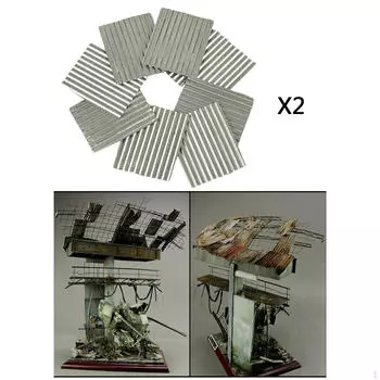 Гофрированная плитка из стального сарая 16x1/35, настольный миниатюрный архитектурный дом, сцена фабричного строительства