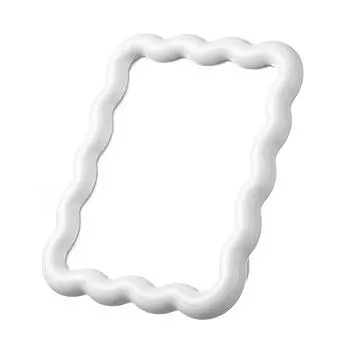 Гофрированное настольное зеркало для макияжа, однотонное, простое, портативное, складное, студенческое, компактное, симпатичное зеркало белый