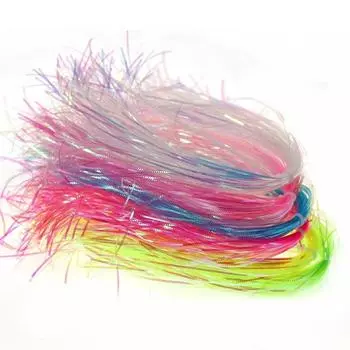 Гофрированные нити Flash шириной 1 мм, рыбья чешуя, Gliss Glow, нити, завязывающиеся, блестящие, мишура, соленая вода pearl