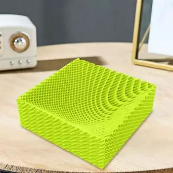 Гофрированный квадратный поднос, угловая иллюзия, ювелирные изделия, безделушки, ключи, контейнер, многофункциональный пластиковый контейнер для закусок, десертов, тарелка, миска, украшение для рабочего стола