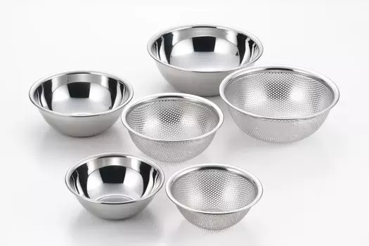 Gogi Stainless Bowl Set 6P YJ2827 Bowl/Mesh (13/15/18cm)