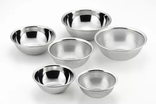 Gogi Stainless steel bowl set 6P YJ3125 bowl/mesh (15/18/21cm)