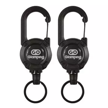 GOGlamping Extendable for Tent Carabiner for Connecting Tension Telescopic Reel Elastic Winding Lightweight Aluminum Household Lost For Pack of 2