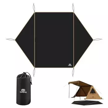 GOGlamping Ground Sheet Палатка Sheet Hexagon PUP Pup Палатка Hexagon Leisure Sheet Водонепроницаемый Легкий 420D Компактный Напольный Коврик Брезент Для Кемпинга На Открытом Воздухе 370 x
