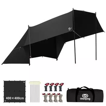 GOGlamping Square Tarp TC Square Tarp Polycotton Bonfire Safe Loops и специальная водонепроницаемая лента 500 мм Водонепроницаемый водоотталкивающий светильник