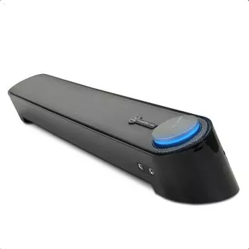 GOgroove Компьютерный динамик Мини-саундбар USB-питание ПК-саундбар Простая настройка Проводной AUX стерео аудио порт микрофона Регулятор громкости под монитором