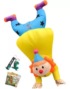 GOKEI Надувной Клоун Забавный Костюм Клоуна для Культурного Театра Надувной Забавный Костюм Взрослого Размера, Клоун Вверх Ногами, Рождество,