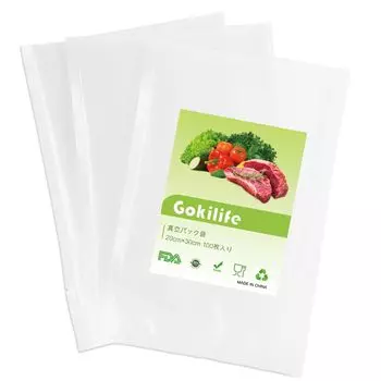 Gokilife Вакуумная упаковка 20 x 30 см x 100 Вакуумные упаковочные пакеты для вакуумной упаковки Вакуумная упаковка Вакуумный винил Вакуумная упаковка Специальная антибактериальная