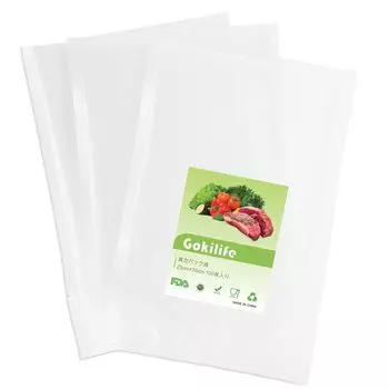 Gokilife Вакуумная упаковка 25 x 35 см x 100 Вакуумные упаковочные пакеты для вакуумной упаковки Вакуумная упаковка Вакуумный винил Вакуумная упаковка Специальная антибактериальная