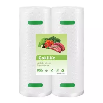 Gokilife вакуумная упаковка рулон вакуумная упаковка пакет набор из 2 BPA бесплатный безопасный материал пищевой запайщик рулон для вакуумной упаковочной машины сменный вакуумный рулон