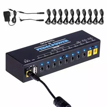 GOKKO AUDIO Блок питания для эффекторной педали, блок питания электрогитары, 10 независимых выходов постоянного тока, сертифицированный PSE 9 В/12 В/18 В (плюс)