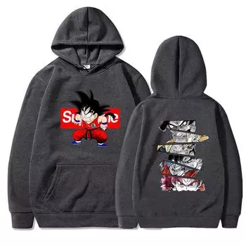 Goku Легкий пуловер с капюшоном Dragon Ball Hoodie Осенний флисовый полиэстер для мужчин и женщин Повседневный пуловер Streetwear S-3XL Топ S