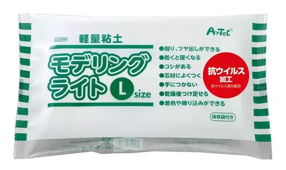 Gokura Artec Modeling Light L 200g 23749 Craft Clay Summer Vacation Craft Made in Japan Моделирование Скульптура Скульптура Гипсовая Статуэтка белый