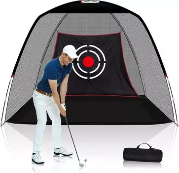 Гольф гольф практика гольф ежедневный xx подходит для сборки шумопоглощающий сумка для переноски в комплекте сетка, сетка, практика, практика, 3,0 1,8 2,1 м, черный, для помещений,
