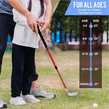 Гольф-клюшка для левой и правой руки, противоскользящая тренировочная клюшка, двухсторонняя мини-клюшка, двусторонняя удочка красный