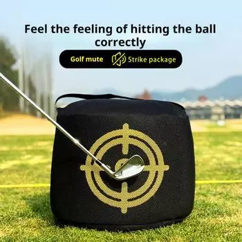 Гольф-мешок для ударов, бесшумный тренажер для гольфа, портативный мощный ударный мешок для тренировок по гольфу в помещении и на открытом воздухе для мужчин чёрный