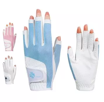 Гольф Оба кончика пальцев Высокая сетка женские перчатки, руки, ногти, порез, сцепление, дышащий, материал, TYS-026 (19, Синий) синий