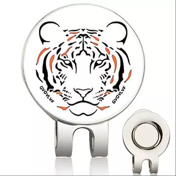 Гольф Putting Alignment Tiger Golf Hat Clip Магнитный держатель маркера для мяча для гольфа белый