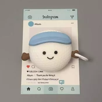 Гольф-шнурок для чехла для наушников Apple Airpodspro второго поколения Bluetooth Airpods4 Защитный чехол третьего поколения Защитная крышка для гарнитуры Apple AirPods 4 Golf ball (single shell-send hook)