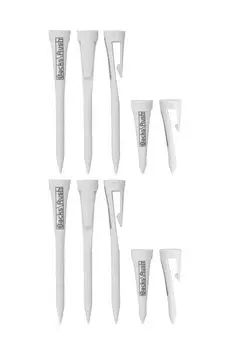 Гольф-тройник узкий, регулировка высоты, 5 уровней, регулируемая шкала, ступенчатый, гибкий, зажимной, длинный, 78 мм, 3 шт., короткий, 40 мм, 2 шт., 5 шт., сделано в Японии, тяжелый белый