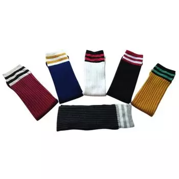 Гольфы для девочек средней школы, хлопковые гольфы в полоску выше колена, высокие носки для девочек принцессы S чёрный