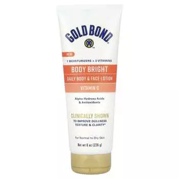 Gold Bond, Body Bright, ежедневный лосьон для тела и лица, для нормальной и сухой кожи, 226 г (8 унций)