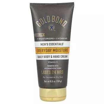 Gold Bond, Men s Essentials, ежедневный крем для тела и рук, для нормальной и сухой кожи, 6,5 унций (184 г)