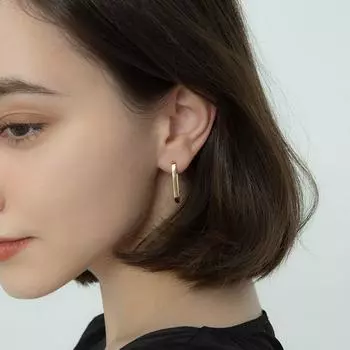Gold Color Girls Woman Copper Fashion Jewelry Rectangular Earrings Ear Buckle Female Hoop Earrings золотой