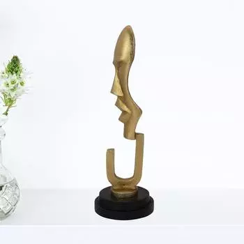 Gold Dazzle Aluminium Handmade Antique Sculpture Table Artifacts Showpiece Items for Home Decor Living Room