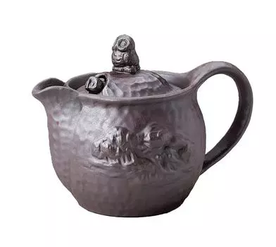 Gold five Banko ware owl pot tea pop-out (with strainer/flat) 474-02-723