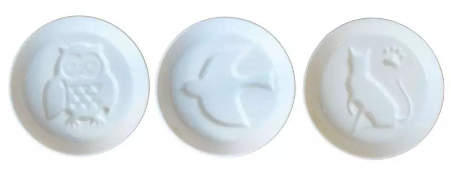 Gold five Silhouette Soy Sauce Plate Soy Sauce Plate Animal Set of 3 Plover 290615 Cat, Owl,