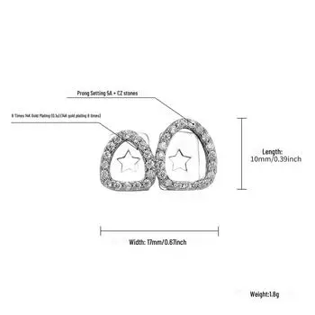 Gold-Plated Diamond Hip-Hop Love Grillz for Halloween Gold Double Hollow