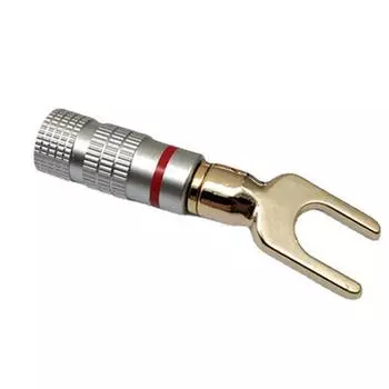 Gold Plated U Shaped Banana Plug Y Fork Speaker Connector Ensures Optimal Signal Transmission & Reduces Sound Loss красный