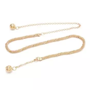 Золотой круглый металлический цепной ремень для женщин, элегантный женский длинный ремень с высокой талией, платье, джинсы, декоративные цепочные ремни, пояс as the picture